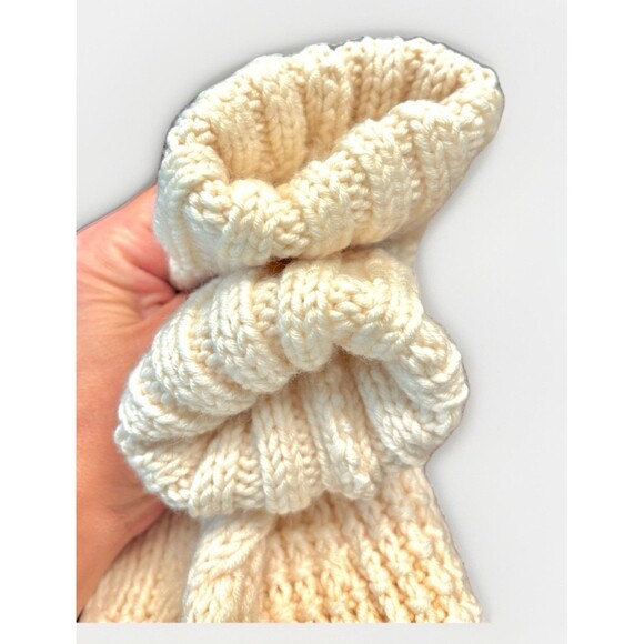 J.Crew Cableknit Chunky Sweater Cream Fisherman Sz L Handknit 100% Wool Retro 90 - Picture 6 of 8